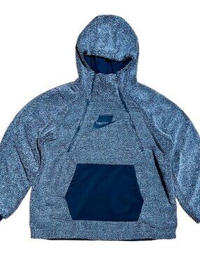 Nike Sportswear Sherpa Fleece Pullover Futura Logo Hoodie, Unisex Small